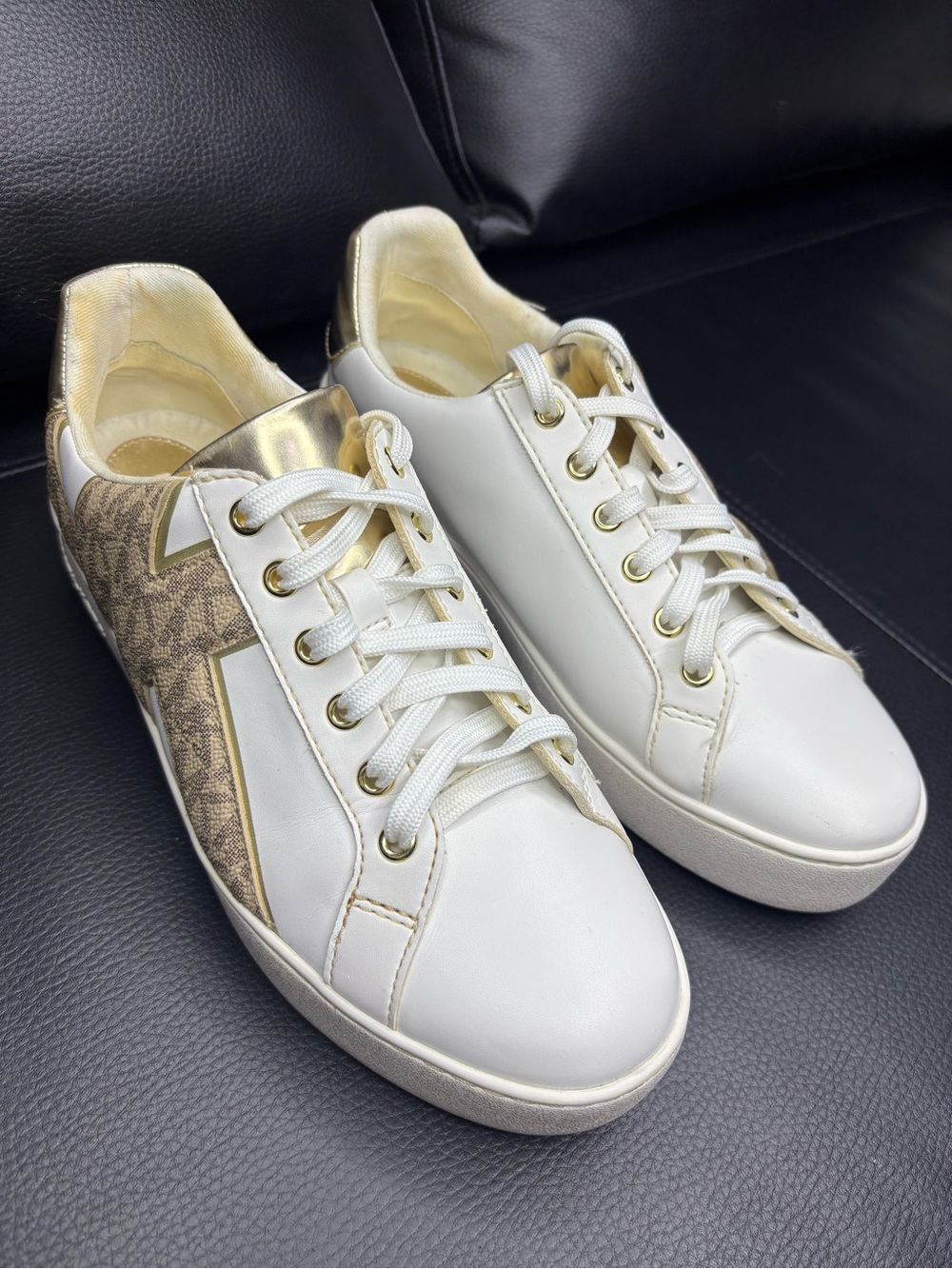 Michael Kors Poppy Logo and Faux Leather Sneakers